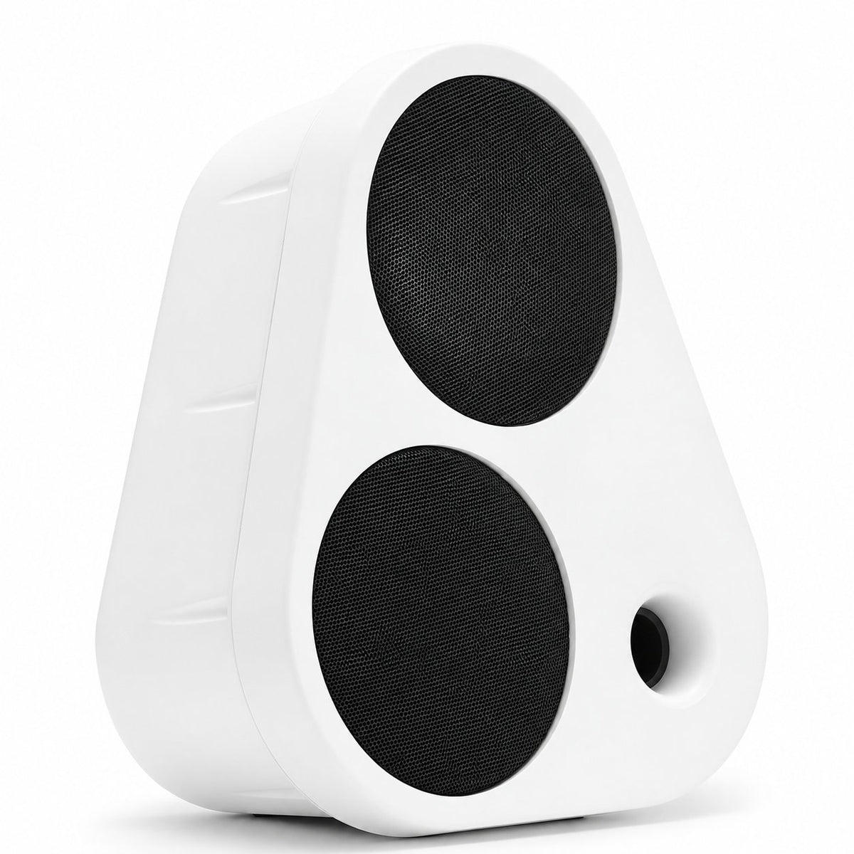 White Enkl Sound ES2 viewed at an angle from the front #color_white